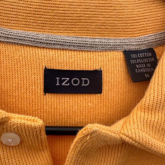 Izod Yellow Polo Shirt Casual Lightweight - Picture 2 of 4